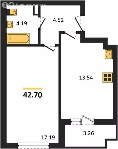 1-комнатная квартира: Симферопольский район, Мирновское сельское ... - Фото 1
