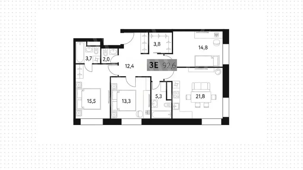 4-к кв. Москва Винницкая ул., 8к1 (92.3 м) - Фото 1