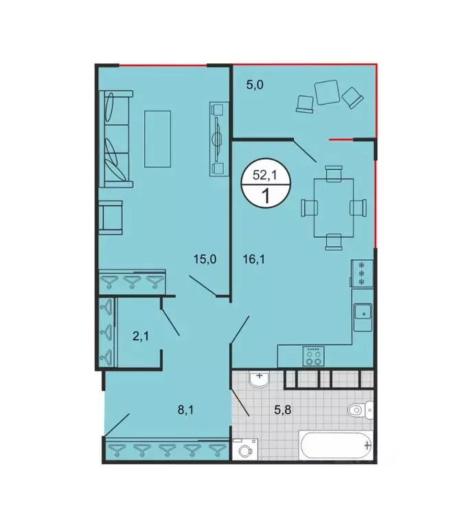 1-к кв. Ставропольский край, Ставрополь № 10 мкр, Квартал 204 жилой ... - Фото 1
