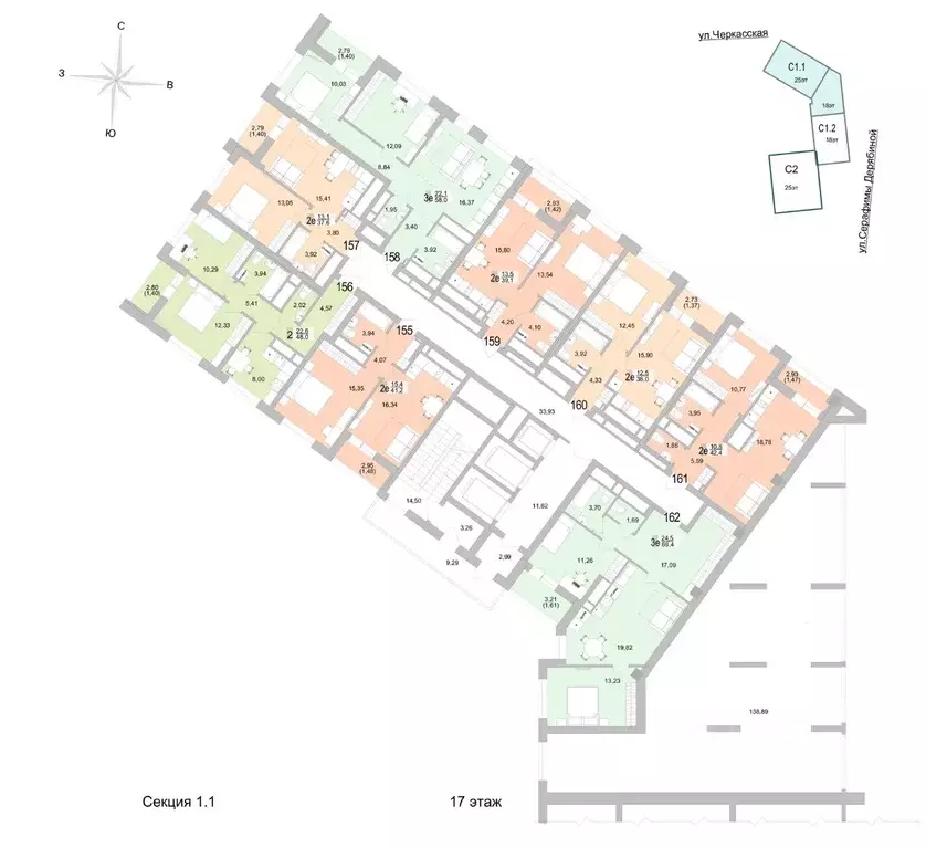 2-к кв. Свердловская область, Екатеринбург ул. Черкасская, 5к1 (59.4 ... - Фото 2