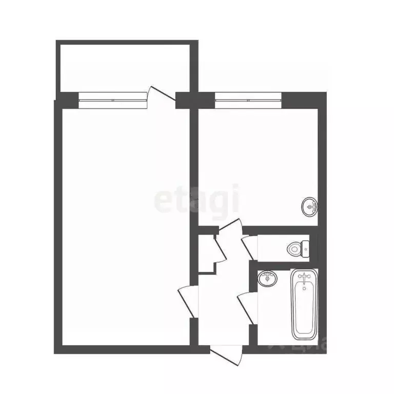 1-к кв. Иркутская область, Ангарск Китой мкр, Советская ул., 6 (34.5 ... - Фото 2