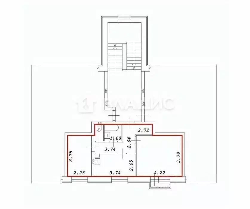 2-к кв. Новосибирская область, Новосибирск Большая ул., 680 (42.7 м) - Фото 1