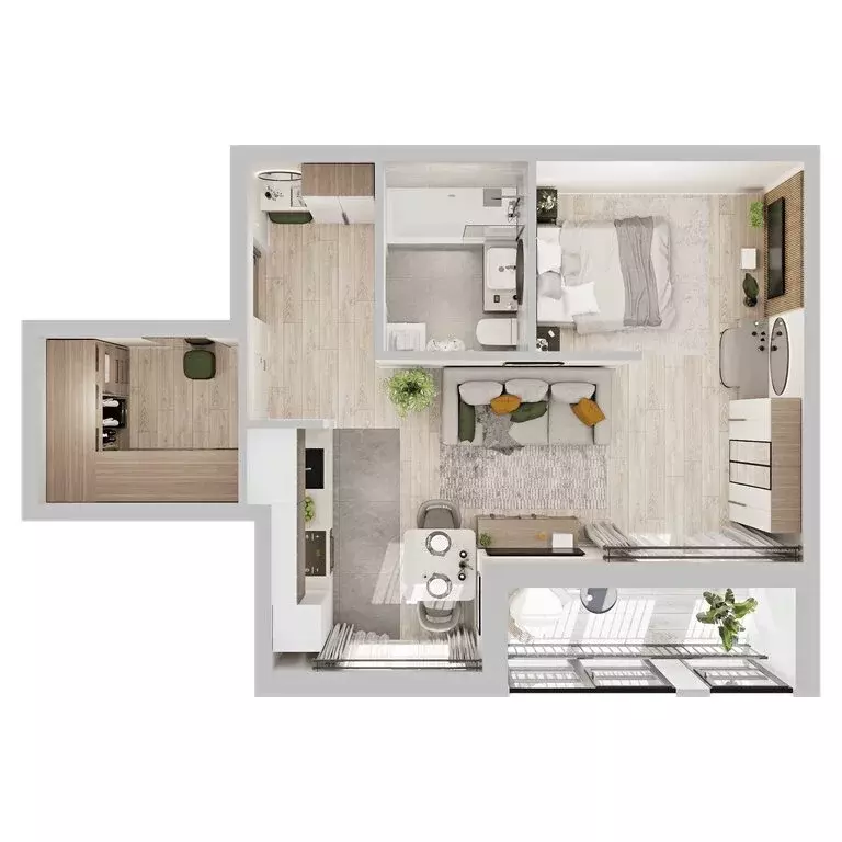 Квартира-студия: Кострома, микрорайон Новый город (41.6 м) - Фото 2