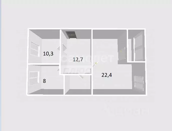 2-к кв. Ленинградская область, Тосненский район, Нурминское с/пос, д. ... - Фото 2