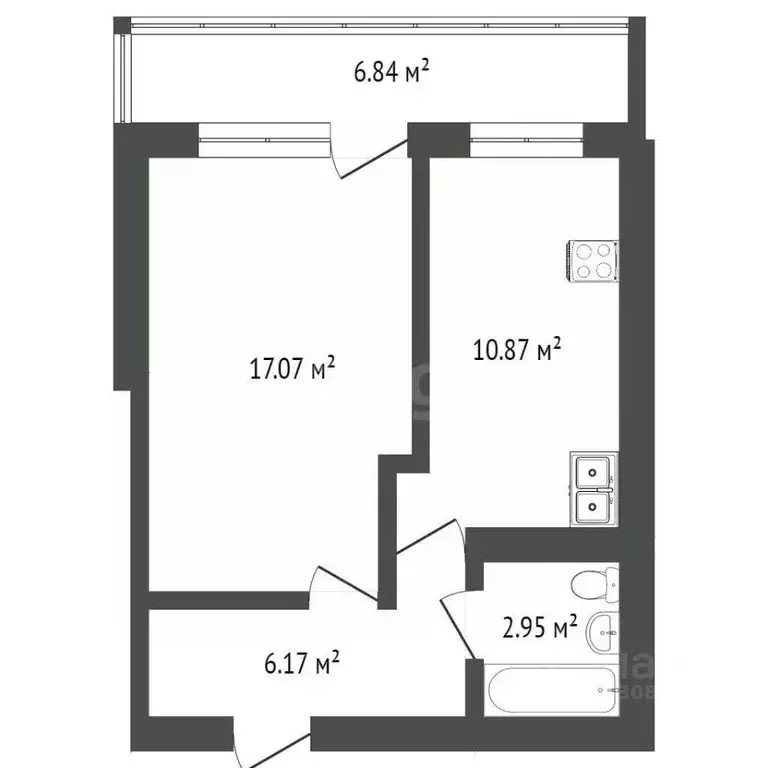 1-к кв. Омская область, Омск ул. Б.Г. Шаронова, 21 (40.0 м) - Фото 2