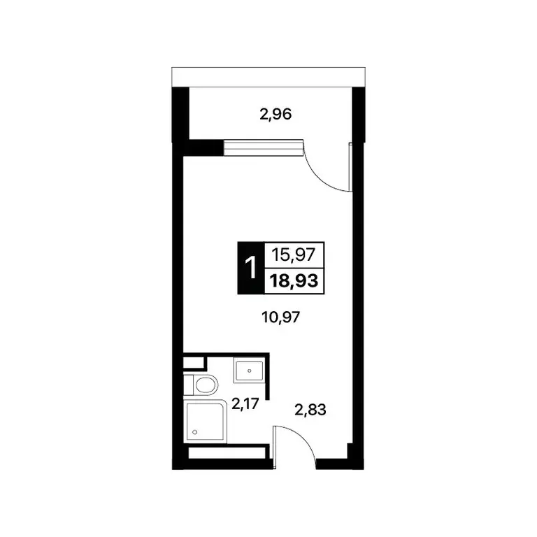 Квартира-студия: Алушта, Перекопская улица, 4 (18.93 м) - Фото 1
