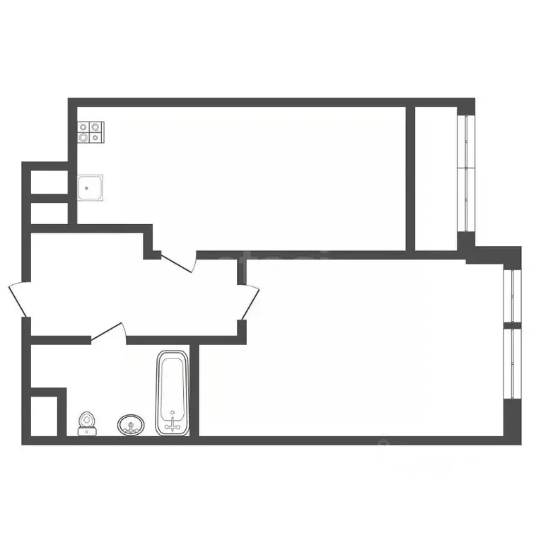 2-к кв. Тульская область, Тула Путейская ул., 11 (47.02 м) - Фото 2