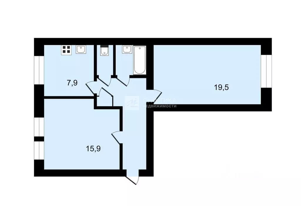 2-к кв. Москва 3-й Новомихалковский проезд, 7 (56.8 м) - Фото 1