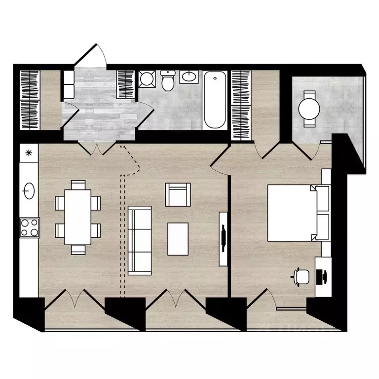 2-к кв. Ярославская область, Ярославль Республиканский проезд, 1 (65.3 ... - Фото 1