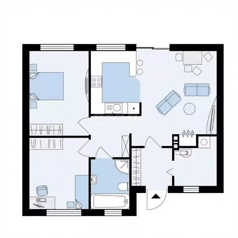 Дом в село Большая Поляна, Почтовая улица (70 м) - Фото 1