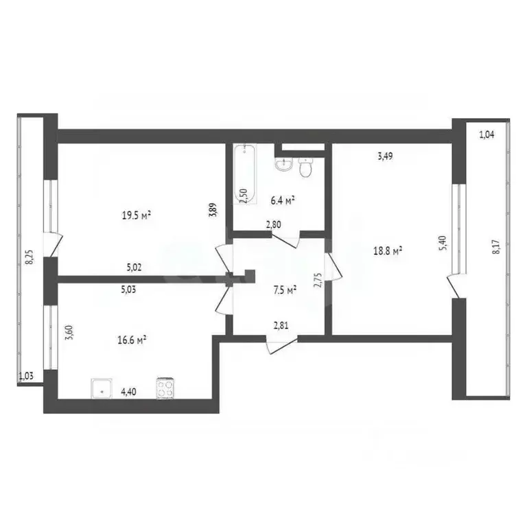 2-к кв. Севастополь ул. Степаняна, 10Б (73.9 м) - Фото 2