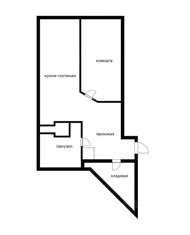 Квартира, 1 комната, 49.5 м - Фото 1