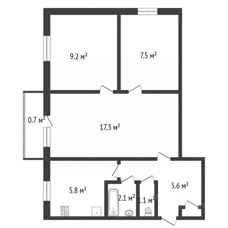 3-к кв. Нижегородская область, Дзержинск ул. Терешковой, 54 (50.0 м) - Фото 2