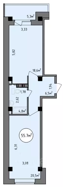 1-к кв. Хакасия, Абакан Советская ул., 123 (55.7 м) - Фото 1