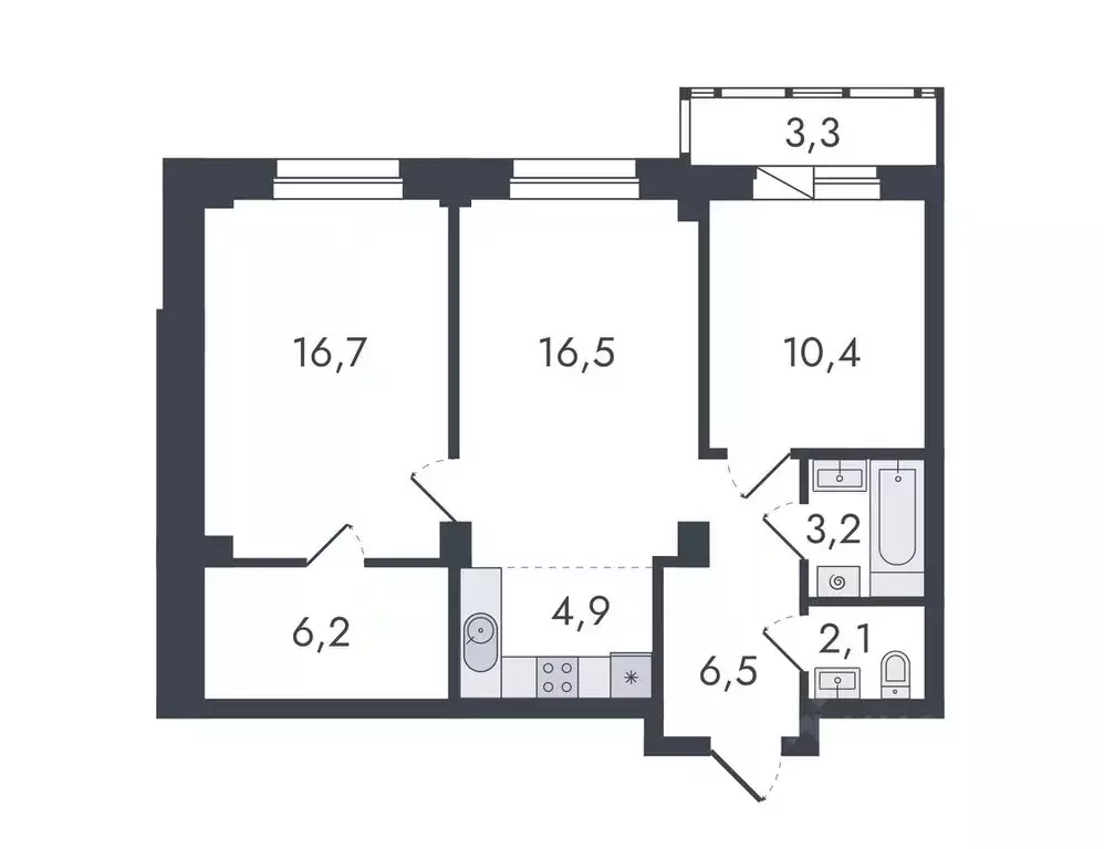 3-к кв. Кировская область, Киров ул. Чистопрудненская, 13 (69.8 м) - Фото 0