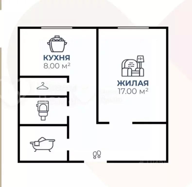 1-к кв. Волгоградская область, Калачевский район, Береславское с/пос, ... - Фото 1