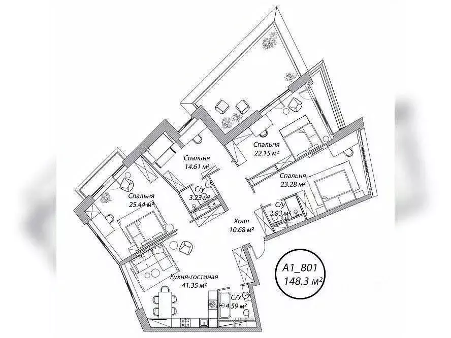 5-к кв. Москва 4-я Мякининская ул., 27 (148.3 м) - Фото 0