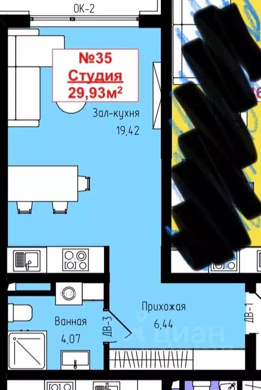 Студия Дагестан, Махачкала ул. Луговая, 55 (30.0 м) - Фото 2