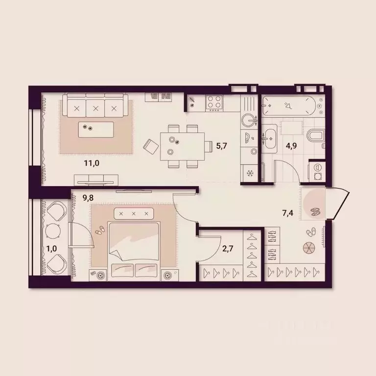 1-к кв. Приморский край, Артем ул. Куйбышева, 11А (42.52 м) - Фото 1