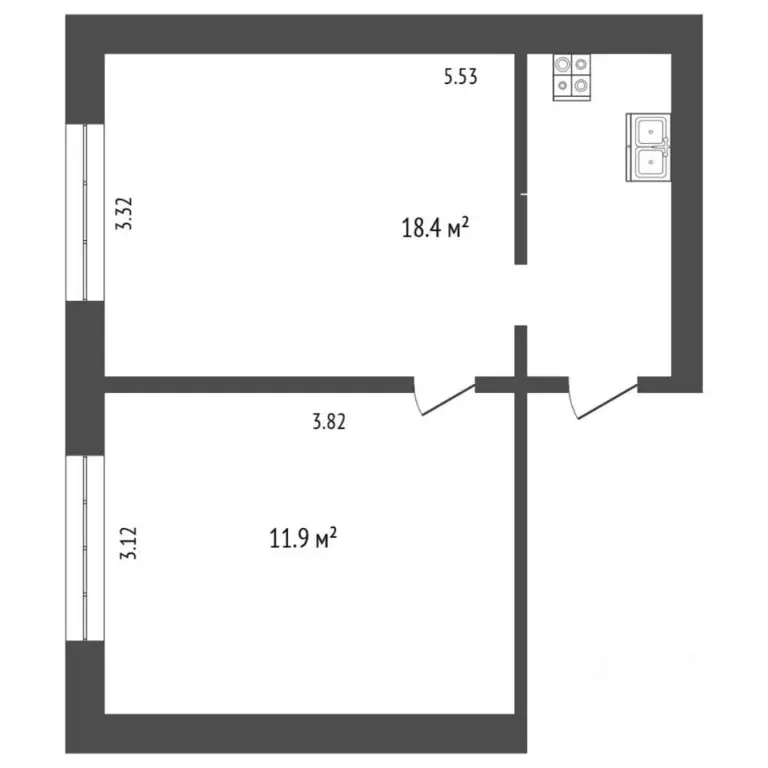 1-к кв. Тюменская область, Тюмень Сургутская ул., 2 (30.3 м) - Фото 2