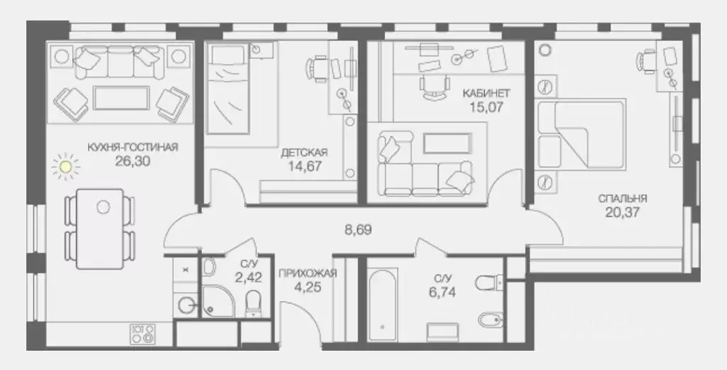 4-к кв. Москва Шмитовский проезд, 39к6 (99.0 м) - Фото 1