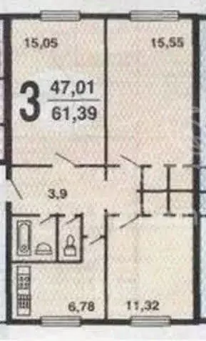 3-к кв. Московская область, Мытищи Калининградская ул., 16 (62.8 м) - Фото 2