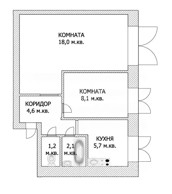 2-к кв. Пермский край, Краснокамск Гознаковский пер., 3 (40.3 м) - Фото 2