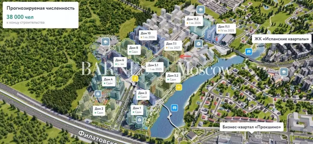 Помещение свободного назначения в Москва Прокшино жилой комплекс, ... - Фото 2