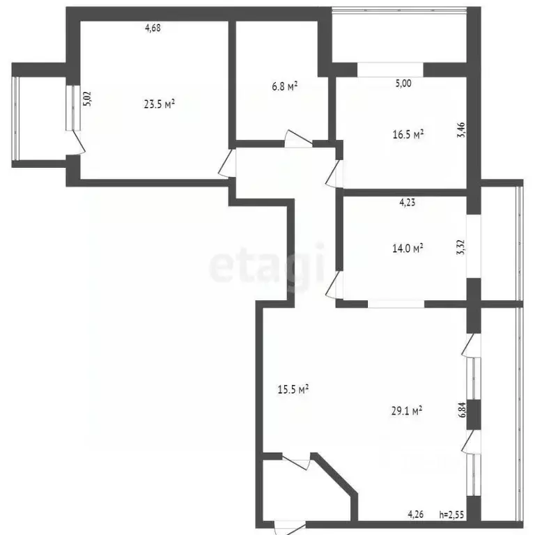3-к кв. Томская область, Томск ул. Белинского, 20/1 (116.4 м) - Фото 2