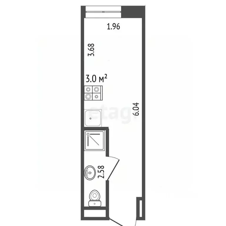 Студия Москва Подъемная ул., 14С44 (11.4 м) - Фото 1
