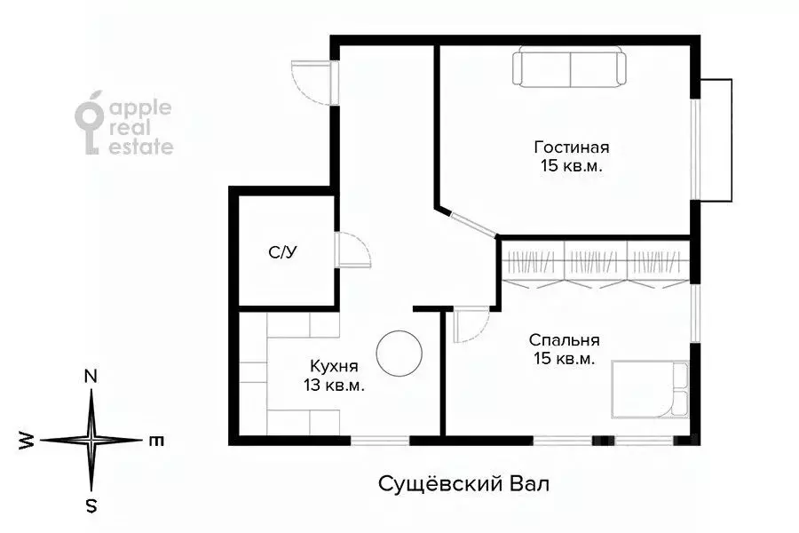 2-к кв. Москва 1-я Ямская ул., 6 (60.0 м) - Фото 1