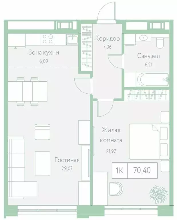 1-комнатная квартира: Хабаровск, Доступный переулок, 14 (70.4 м) - Фото 0