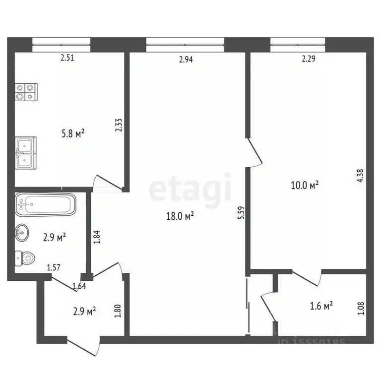 2-к кв. Самарская область, Самара Партизанская ул., 169 (45.0 м) - Фото 1