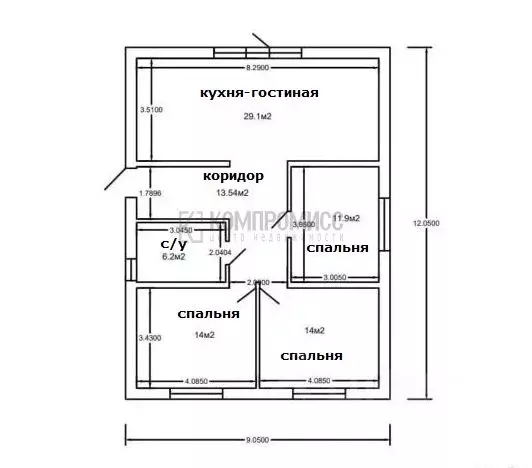 Дом в Краснодарский край, Кореновск 2-й кв-л,  (89 м) - Фото 2