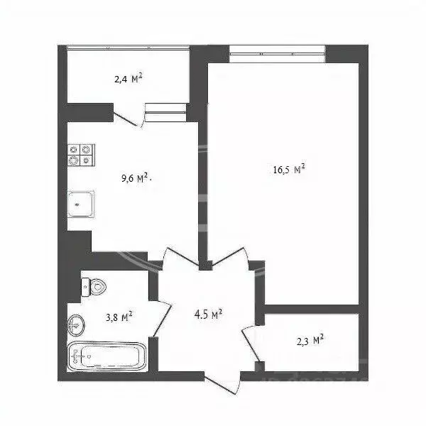 1-к кв. Калининградская область, Калининград ул. Каблукова, 11 (36.7 ... - Фото 2