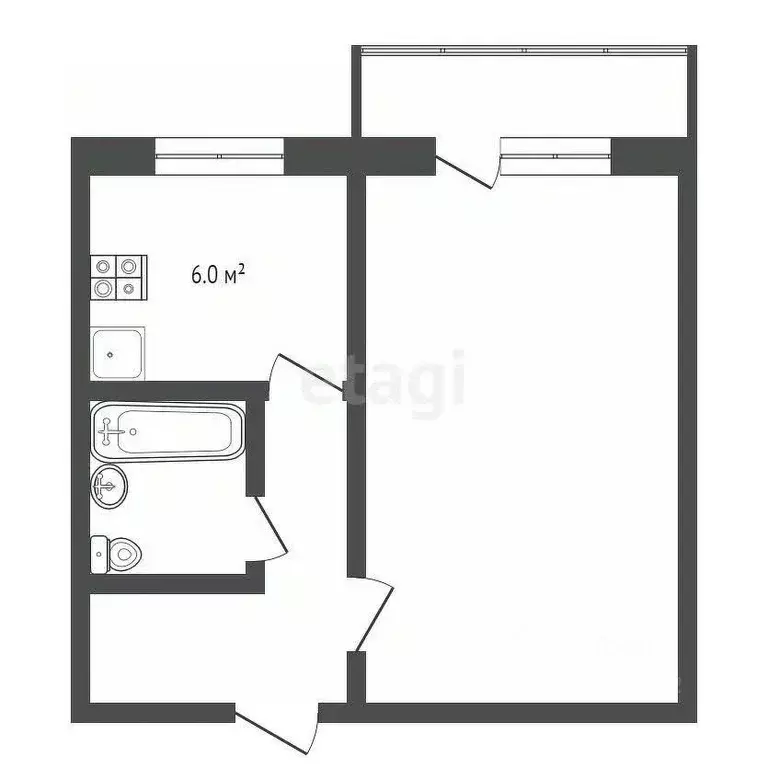 1-к кв. Забайкальский край, Чита ул. Красной Звезды, 8 (32.6 м) - Фото 1