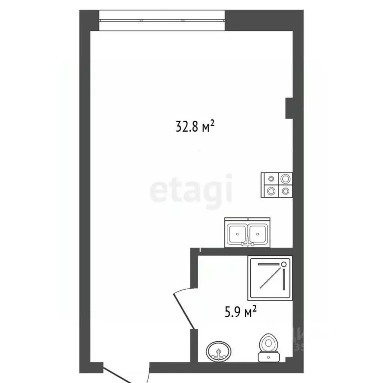 Студия Крым, Ялта ул. Киевская, 44 (38.7 м) - Фото 1