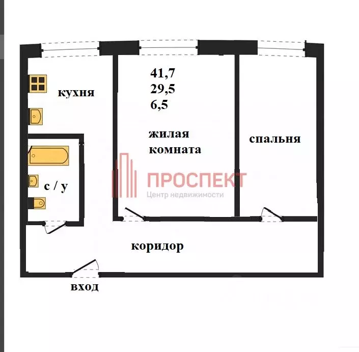 2-к кв. Пензенская область, Пенза Красная ул., 5А (41.7 м) - Фото 2