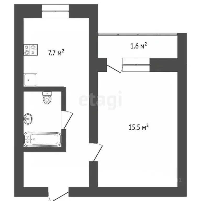 1-к кв. Ямало-Ненецкий АО, Новый Уренгой Советский мкр, 5/1 (34.6 м) - Фото 2