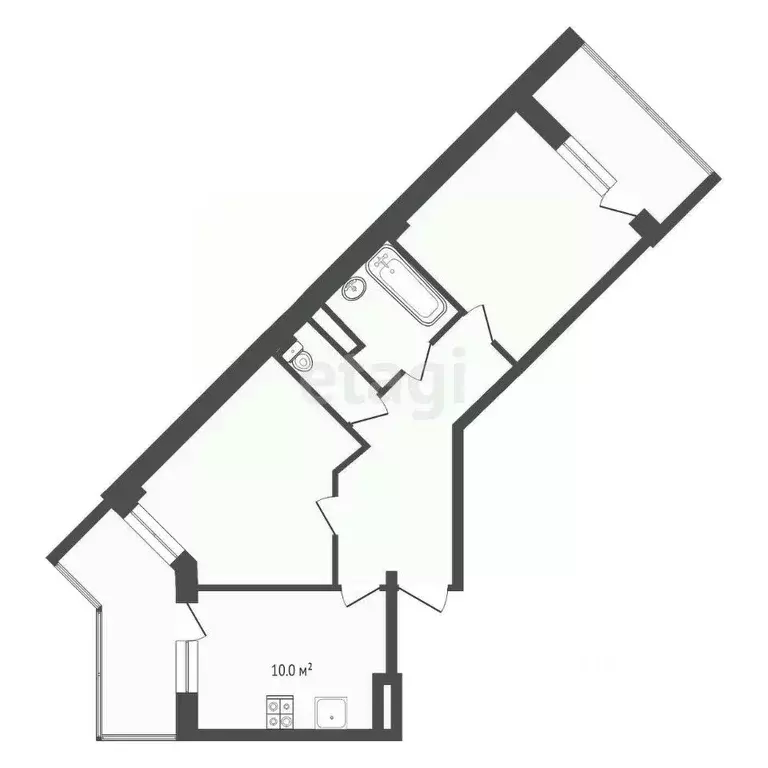 2-к кв. Ханты-Мансийский АО, Сургут Университетская ул., 43 (52.6 м) - Фото 1