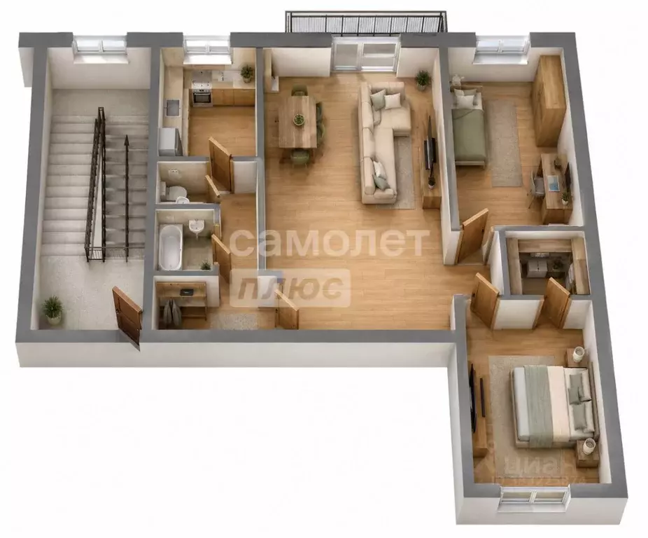 3-к кв. Иркутская область, Иркутск ул. Баумана, 220 (60.0 м) - Фото 1