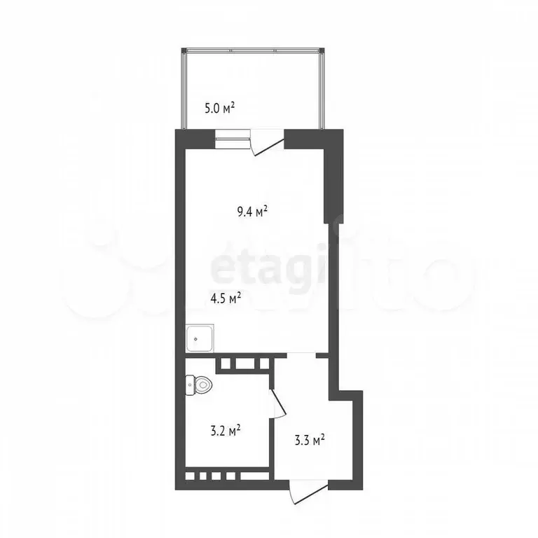 Квартира-студия, 21,9 м, 14/19 эт. - Фото 0