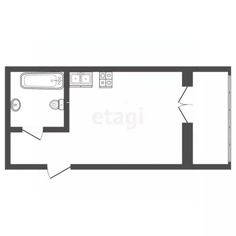 Студия Вологодская область, Вологда ул. Возрождения, 35к1 (32.4 м) - Фото 2