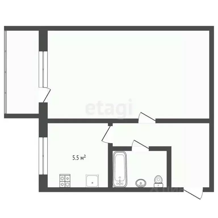 1-к кв. Тюменская область, Тюмень Текстильная ул., 21 (30.1 м) - Фото 1