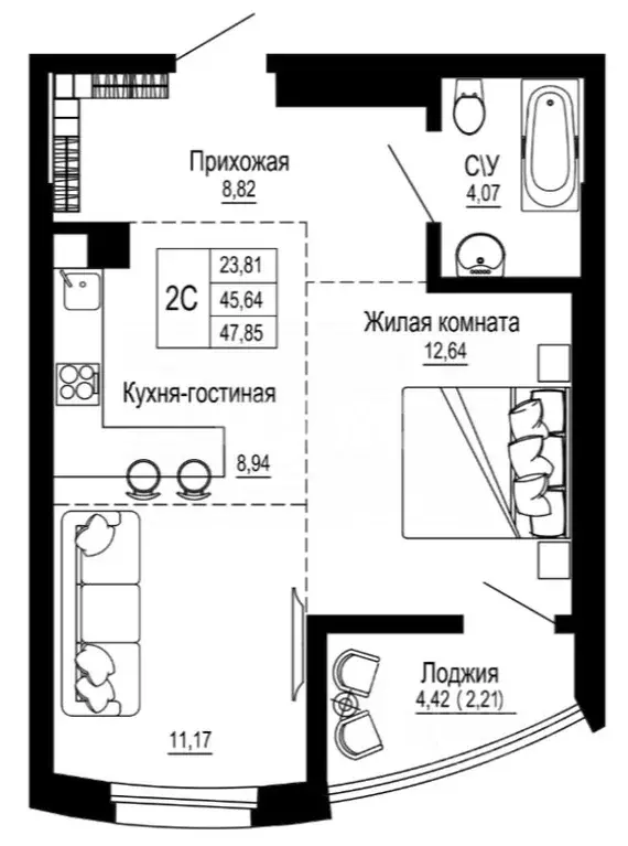 1-к кв. Ростовская область, Ростов-на-Дону Привокзальная ул., 3/1 ... - Фото 1