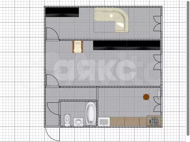2-к. квартира, 41 м, 1/2 эт. - Фото 0