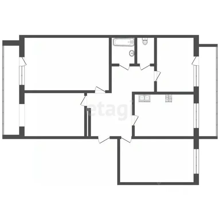 4-к кв. Коми, Усинск ул. Строителей, 15А (78.4 м) - Фото 2