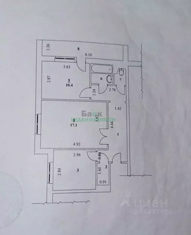 2-к кв. Саратовская область, Балаково Трнавская ул., 32 (51.3 м) - Фото 2