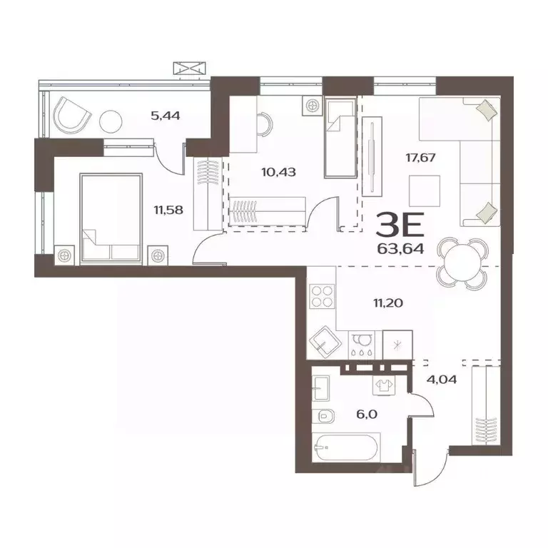 2-к кв. Приморский край, Владивосток ул. Слуцкого, 5А (63.64 м) - Фото 1