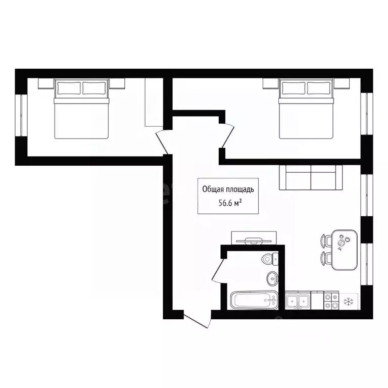 3-к кв. Алтай, Горно-Алтайск Коммунистический просп. (56.6 м) - Фото 2